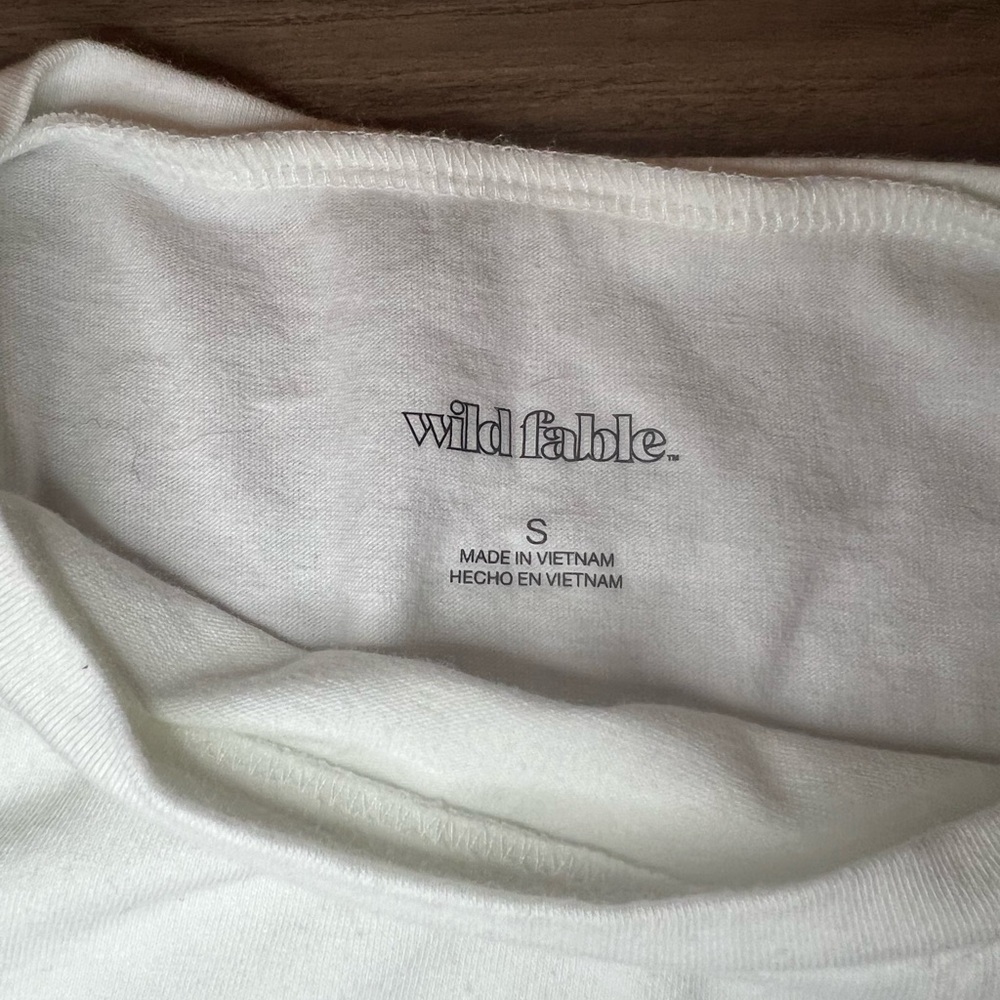Wild Fable Short Sleeve White Cropped T-Shirt Size Small - Picture 4 of 7